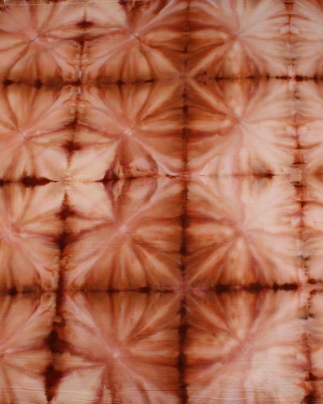 Shibori Style Rust Orange 100% Cotton Flour Sack Ice Dyed Tie Dye